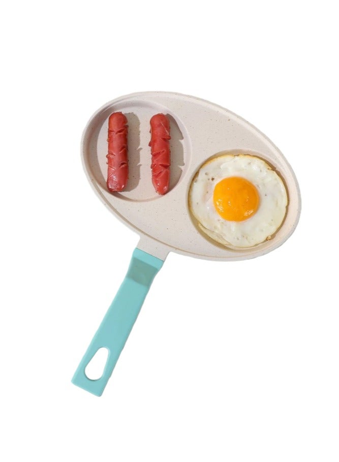 عام **مقلاة بيض ثقوب مزدوجة غير لاصقة - مقلاة إفطار مضغوطة للبيض والعجة، تسخين متساوي، أواني طبخ** - Image 2