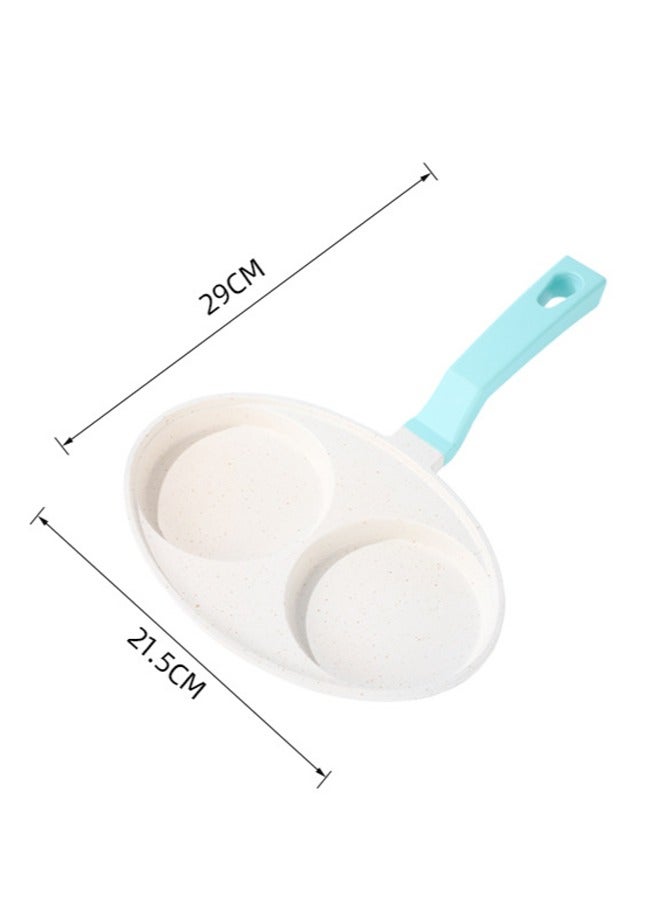 عام **مقلاة بيض ثقوب مزدوجة غير لاصقة - مقلاة إفطار مضغوطة للبيض والعجة، تسخين متساوي، أواني طبخ** - Image 3