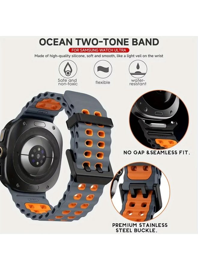 White Black Sport Band For Samsung Galaxy Watch Ultra 2025 2024 Comfortable Sweatproof Strap - Image 3