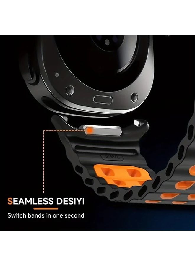 White Black Sport Band For Samsung Galaxy Watch Ultra 2025 2024 Comfortable Sweatproof Strap - Image 4