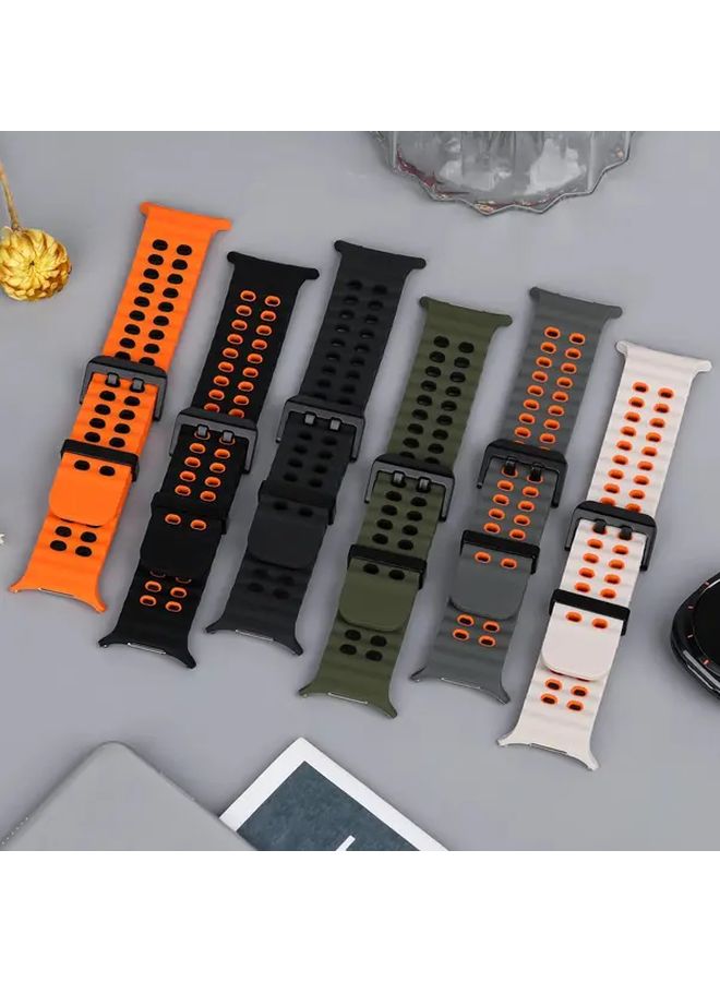 White Black Sport Band For Samsung Galaxy Watch Ultra 2025 2024 Comfortable Sweatproof Strap - Image 5