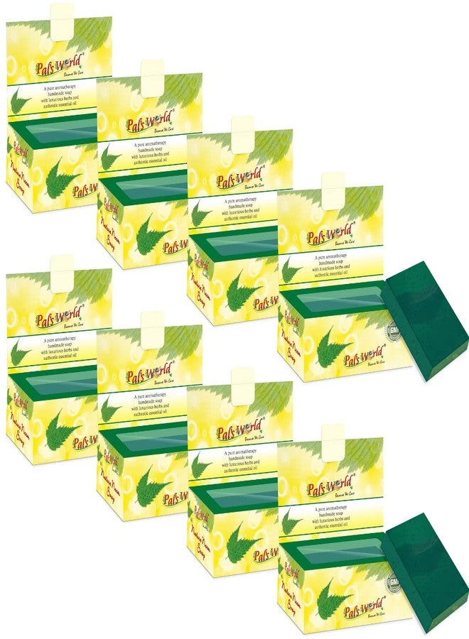 Pal's World Handmade Purifying Neem Soap For Acne, Pimples And Rashes, With Luxurious Herbs & Authentic Essential Oil For All Skin Types For Women Men (Nature Neem Soap) 75 gm Each (Pack of 8) - Image 1