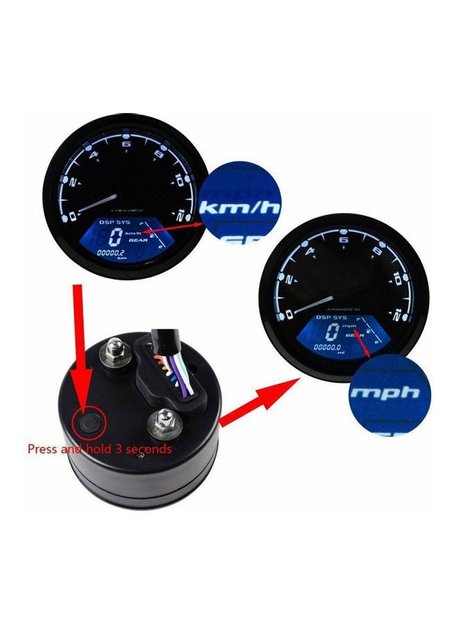 NIBEMINENT 6-Gear Universal Motorcycle LCD Speedometer With Cable And Accesspries - Image 4