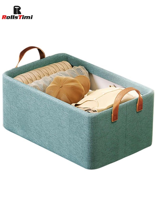 رولستيمي صناديق تخزين بإطار معدني ، صندوق تخزين قماش بمقابض سلال تخزين أرفف قابلة للتكديس ، أخضر - Image 1
