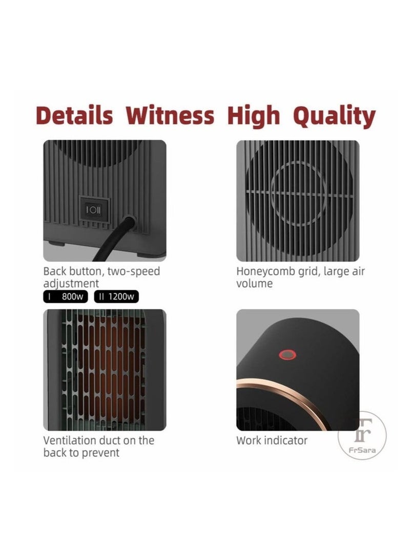 عربست سخان مساحة، سخان مساحة داخلي 1200 واط مع تعديل السرعة المزدوجة، تسخين سيراميكي مضاد للإغراق ومضاد للحرارة الزائدة، آمن وصديق للبيئة - Image 5