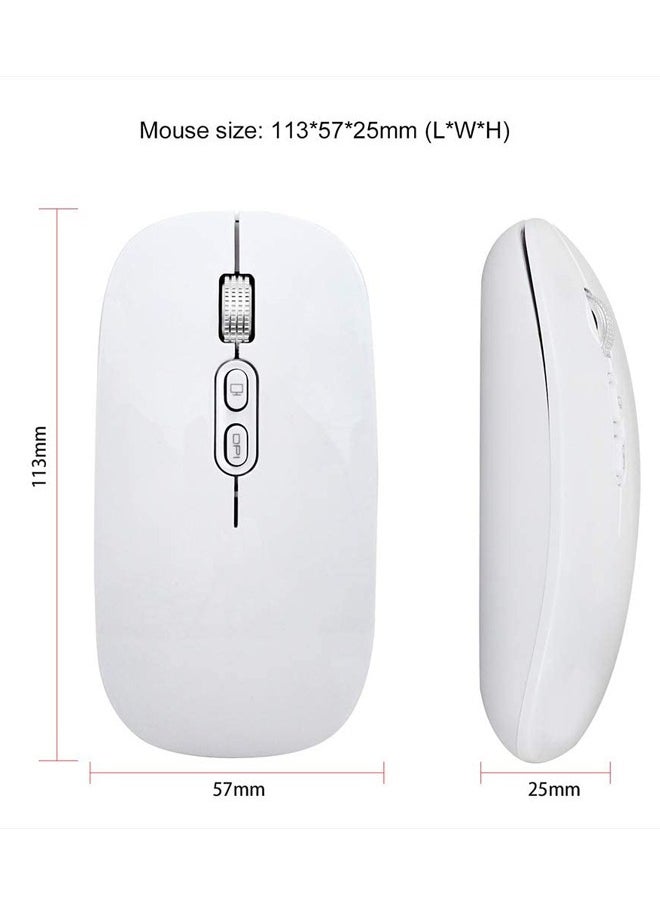 Rock Pow M103 Rechargeable Wireless Mouse 2.4G Wireless Mouse Ultra-thin Mute Mouse 3 Adjustable DPI Built-in 500mAh Battery White  - Image 3
