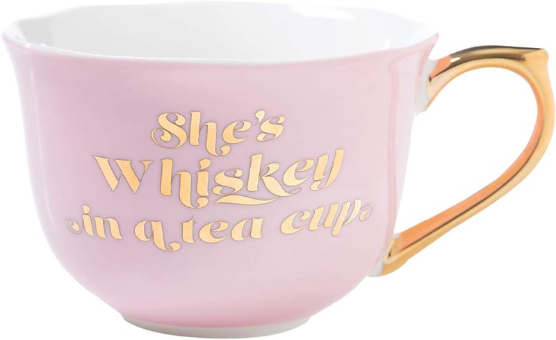 Slant Collections Ceramic Tea Cup and Saucer Set 5Ounce Whiskey - Image 2