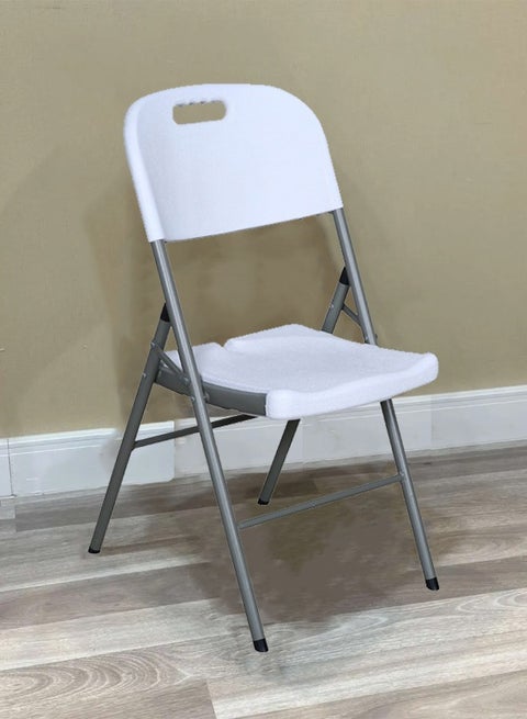 كرسي ومقعد قابل للطي من الفايبر أبيض