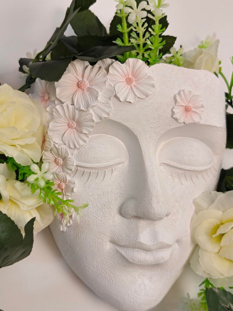 KOXHERO Face Shape Wall Planter Elegant White Resin Wall-Mounted Head Pot with Drainage Hole Unique Small Vase Holder for Succulents, Hanging Plants & Home Decor Beautiful Gift for Plant Lovers - Image 3
