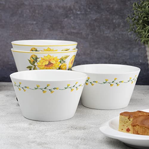 Clay Craft Imperial Collection Snack Bowl Set of 4-470 ml Each (Yellow Nikko Bowl) - Image 1