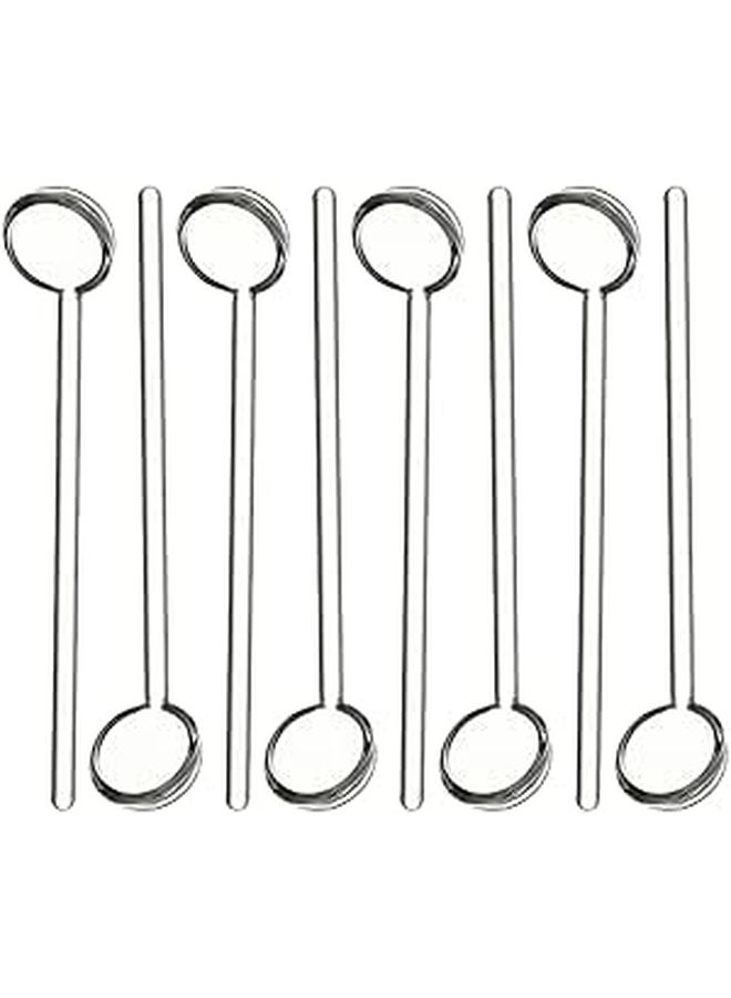 Reusable Borosilicate Glass Stirring Spoons 8pcs 2 5x12cm for Coffee Tea Dessert - Image 1