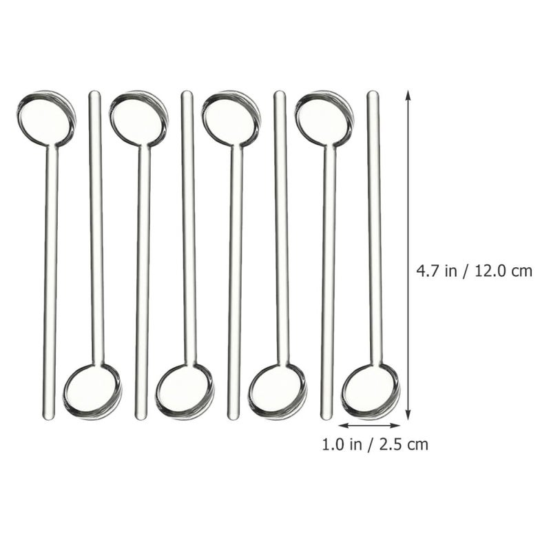 Reusable Borosilicate Glass Stirring Spoons 8pcs 2 5x12cm for Coffee Tea Dessert - Image 3