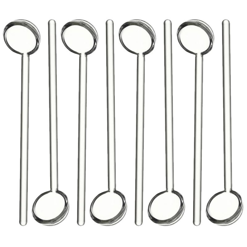 Reusable Borosilicate Glass Stirring Spoons 8pcs 2 5x12cm for Coffee Tea Dessert - Image 2