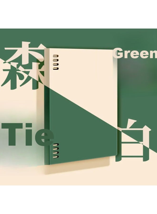 Sunwood A5/120 Pages Non-slip Horizontal Line Retro Shell Removable 8-hole Loose-leaf Notebook With Replaceable Index Page For Exam Practice And Homework Green 1389 - Image 1