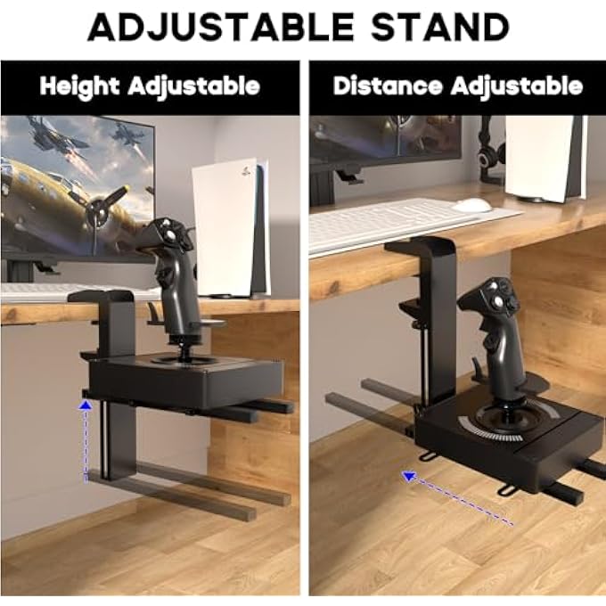rayihni HOTAS DESK MOUNT 1PCS, JOYSTICK DESK MOUNT FOR FLIGHT SIM GAME JOYSTICK, USB, SUITABLE FOR THRUSTMASTER T16000M FCS/TCA/T.FLIGHT HOTAS 1/4, LOGITECH G X52/X52 PRO/X56 - Image 2