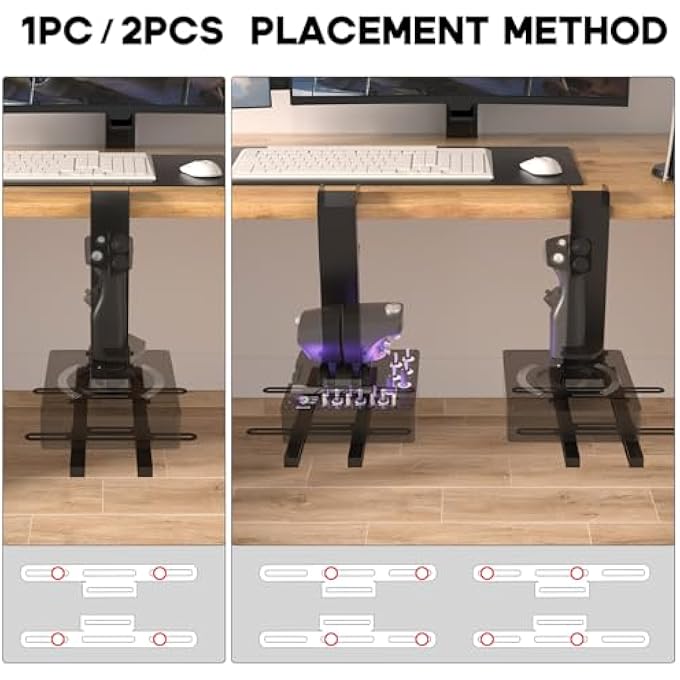 rayihni HOTAS DESK MOUNT 1PCS, JOYSTICK DESK MOUNT FOR FLIGHT SIM GAME JOYSTICK, USB, SUITABLE FOR THRUSTMASTER T16000M FCS/TCA/T.FLIGHT HOTAS 1/4, LOGITECH G X52/X52 PRO/X56 - Image 3