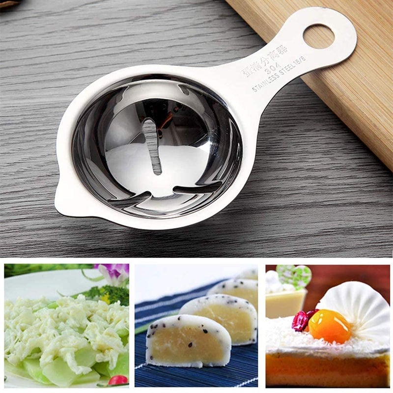 DANSR DANSR Egg Separator Stainless Steel Egg White Separator and Egg Yolk Separator Egg Divider Egg Strainer Spoon Filter Kitchen Baking Tools Silver  - Image 3