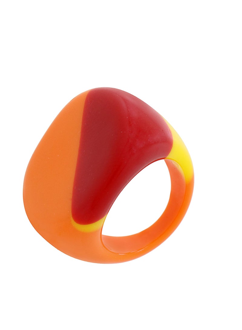 Fashionbox EVIE RED ORANGE RING SIZE 8