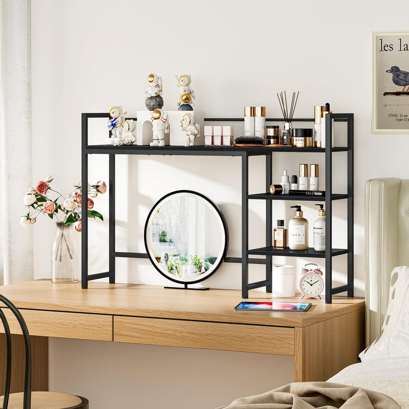 Snughome Desk Shelf, 44.9" Large Desktop Organizer Shelf, Desk Hutch for Monitor, 4 Tier Display Rack, Wooden Desktop Bookshelf Storage Rack for Home Office Dorm - Image 5