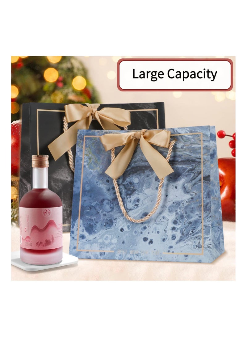 أكياس هدايا لحفلات الزفاف وأعياد الميلاد، حجم صغير 4 أنماط كيس هدايا مع شريط ساتان، 8 قطع - Image 3