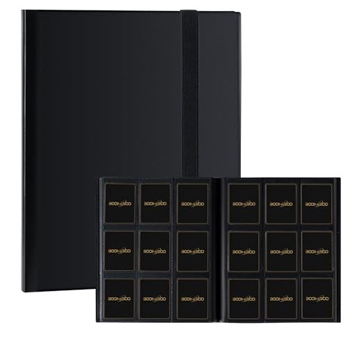 BOOMIBOO Card Binder 9 Pocket Storage 360 Card BinderTrading Card Binder Senior and Sturdy SideLoading AlbumIntended For YuGiOhMTG TCGGame Cards Baseball Card BindeBlack - Image 1