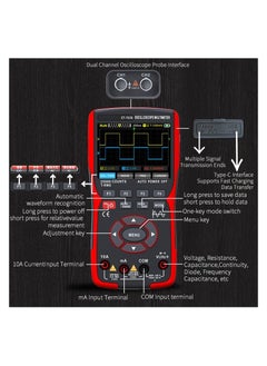 Generic 3in1 Digital Multimeter Tester, Multi Tester, Smart Measurement, Auto-Ranging Voltmeter, LCD Display, Tester with Dual-Channel Oscilloscope, Voltage, Current, Resistance, Continuity, Diode  - Image 3