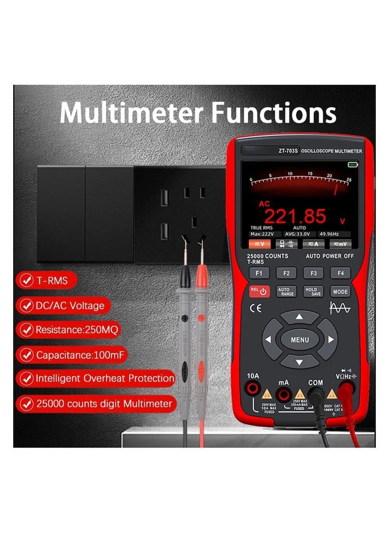 Generic - 3in1 Digital Multimeter Tester, Multi Tester, Smart Measurement, Auto-Ranging Voltmeter, LCD Display, Tester with Dual-Channel Oscilloscope, Voltage, Current, Resistance, Continuity, Diode - Image 1
