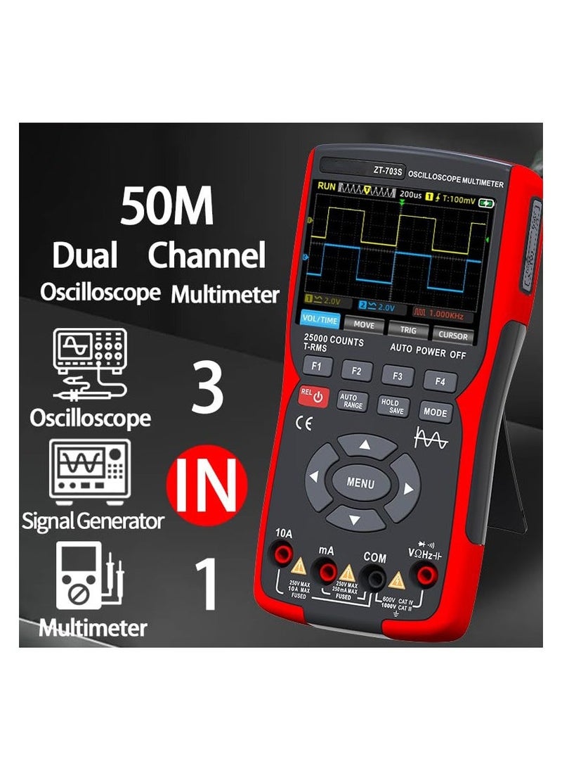 Generic - 3in1 Digital Multimeter Tester, Multi Tester, Smart Measurement, Auto-Ranging Voltmeter, LCD Display, Tester with Dual-Channel Oscilloscope, Voltage, Current, Resistance, Continuity, Diode - Image 1