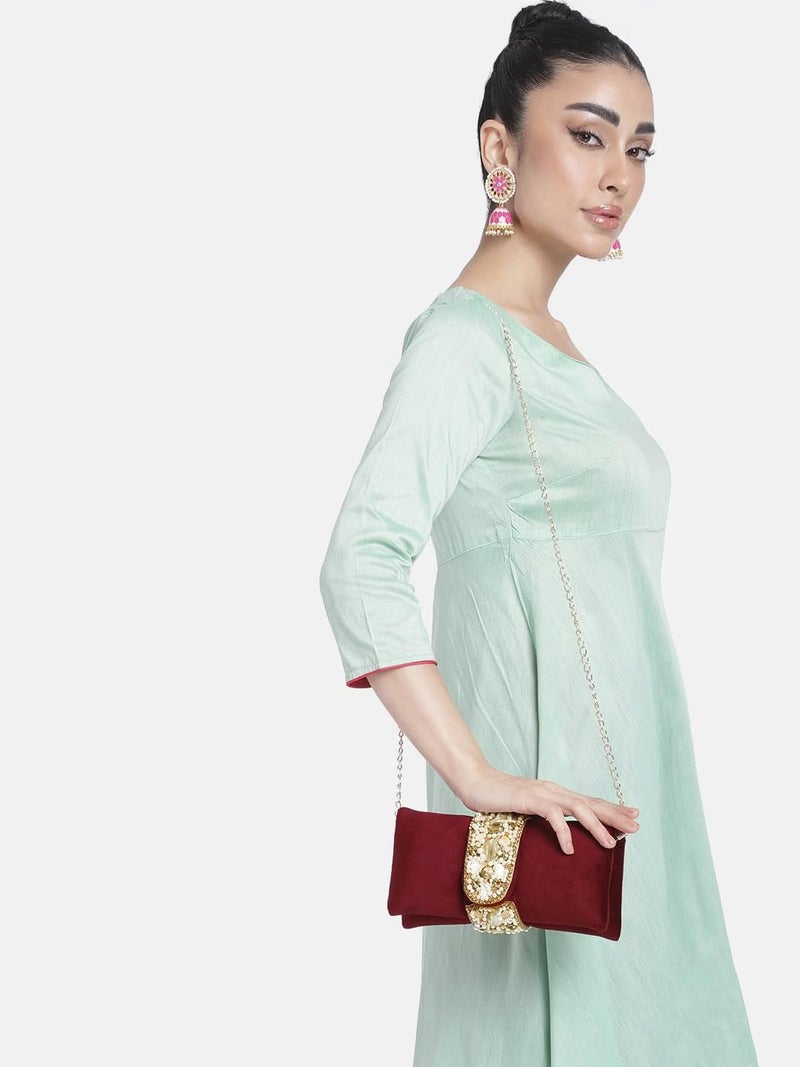 Peora Womens Retro Handbag, Maroon|Rakhi Rakshabandhan Gift for Sister Bhabhi, Gifts for Women - Image 4