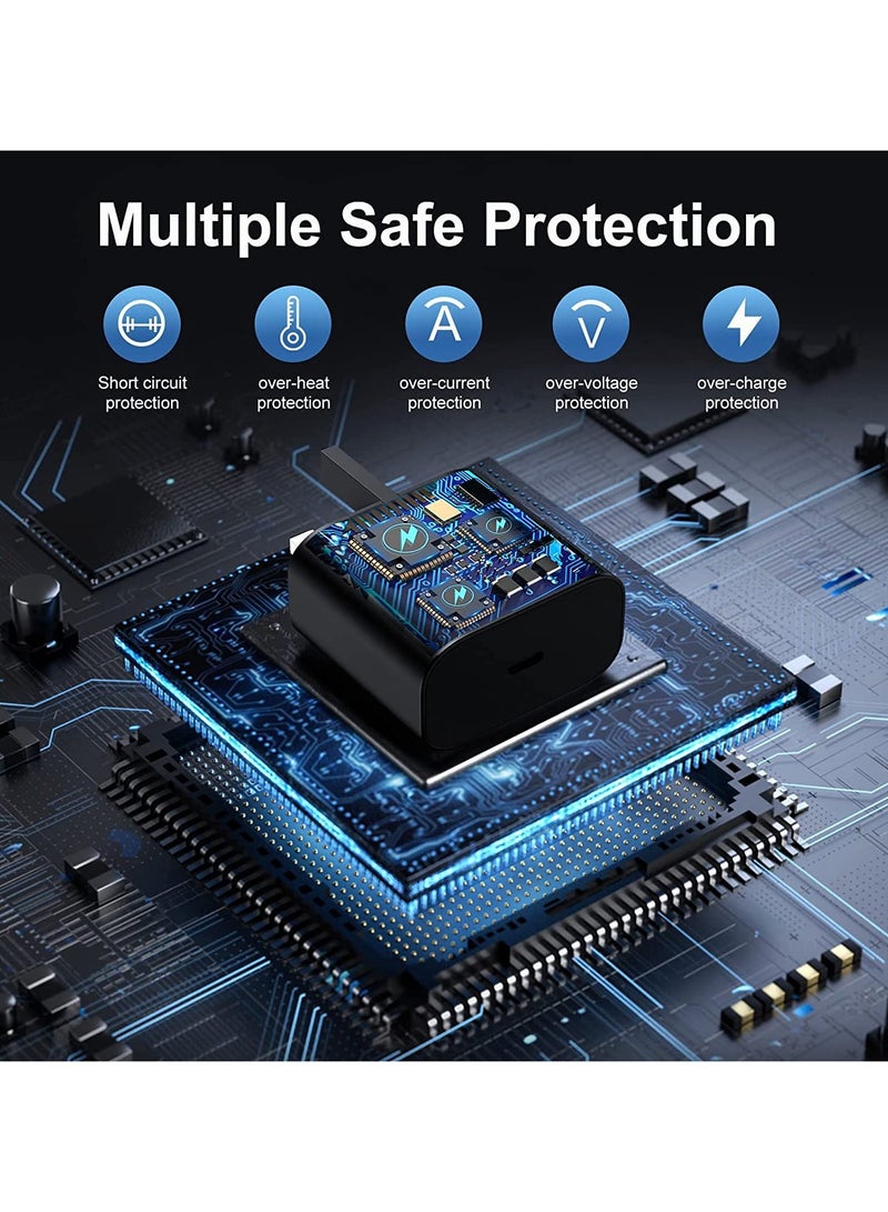 25W USB-C Super Fast Charger with 1M Type-C to Type-C Cable – Wall Plug Adapter for Samsung Galaxy S24/S23/S22/S21/S20 Ultra, A54, A53, A34, and Other USB-C Devices – Fast Charging Block - Image 4