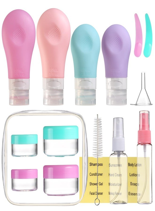 Gemice 16 Pack Travel Bottles Set for Toiletries, TSA Approved Travel Size Containers Leak Proof Silicone Squeezable Travel Accessories 2oz 3oz for Shampoo Conditioner Lotion Body Wash - Image 1