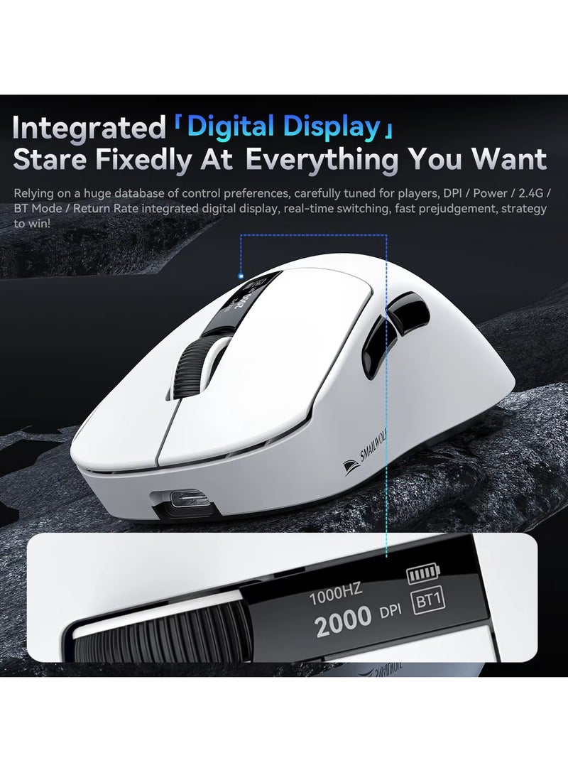 SMAILWOLF M6 Tri-mode Bluetooth Wireless Gaming Mouse with with Magnetic Charging Dock, Lightweight Anti Slip Mouse, PixArt PAW3311 Sensor, 12K DPI, BT/2.4Ghz/Wired, for PC/MAC - Image 4