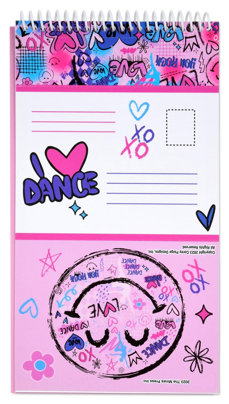 iscream + Corey Paige Designs Seal and Send 40 Sheet Stationery Note Card Pad with Seals - Love to Dance - Image 3