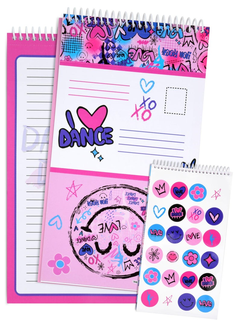 iscream + Corey Paige Designs Seal and Send 40 Sheet Stationery Note Card Pad with Seals - Love to Dance - Image 2