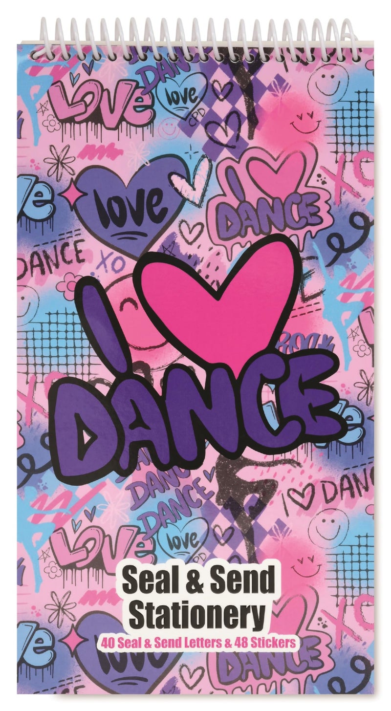 iscream + Corey Paige Designs Seal and Send 40 Sheet Stationery Note Card Pad with Seals - Love to Dance - Image 1