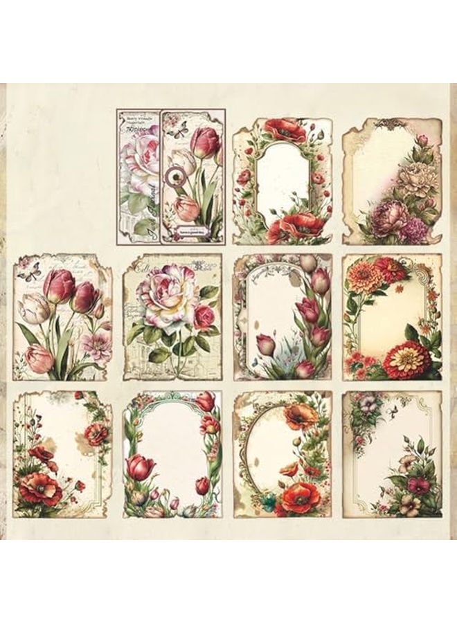 ورق سكراب بوكينج كلاسيكي 30 ورقة لصنع البطاقات والمجلات 2 أحمر محيط - Image 1