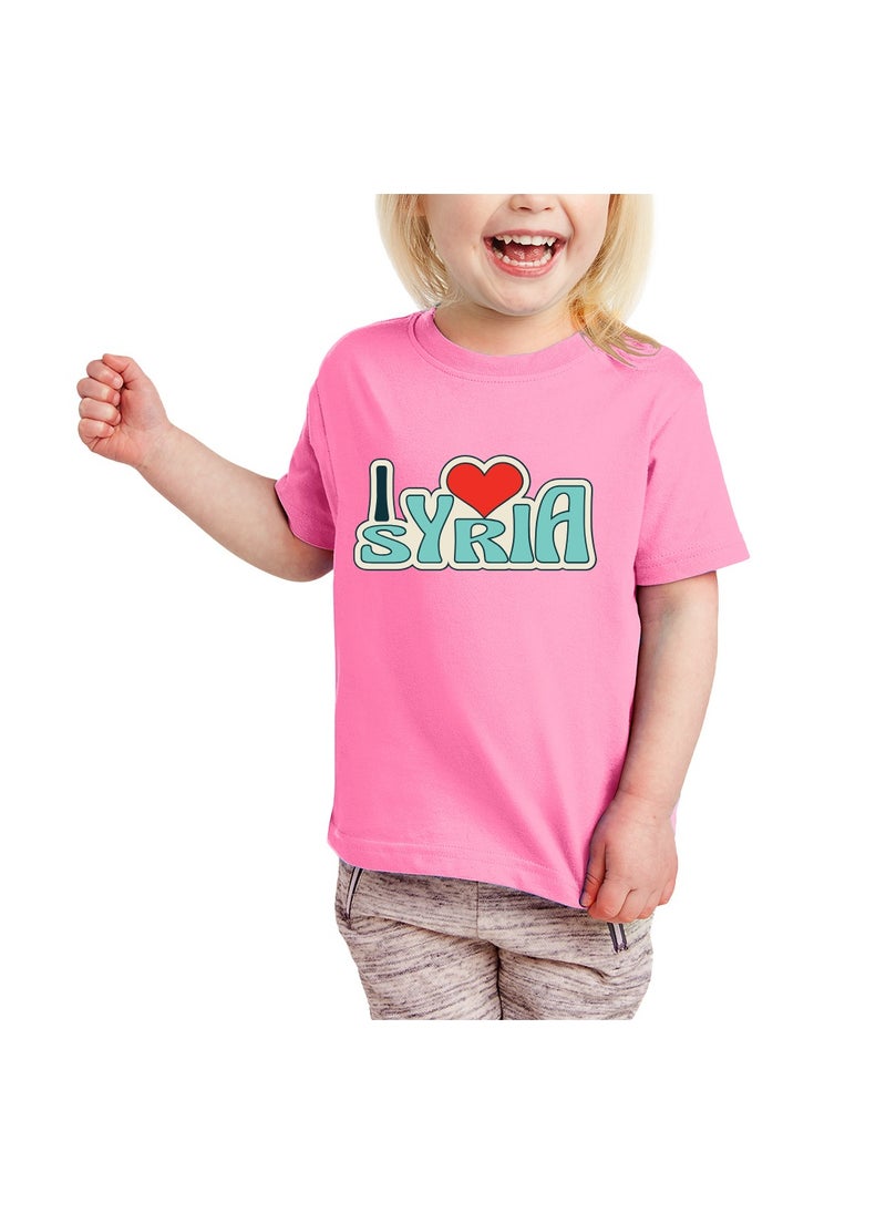Generic - Syria Kids Girls T-Shirt–Comfortable And Soft Cotton Round Neck And Short Sleeves Tshirts–Perfect For School And Special Events - Image 1