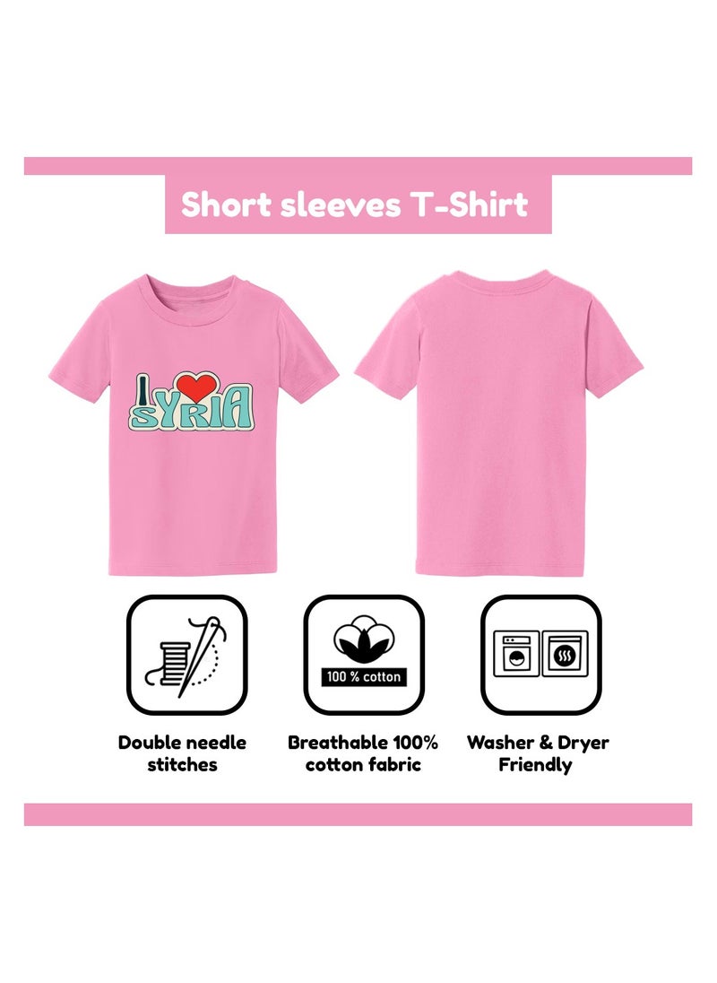 Generic - Syria Kids Girls T-Shirt–Comfortable And Soft Cotton Round Neck And Short Sleeves Tshirts–Perfect For School And Special Events - Image 1