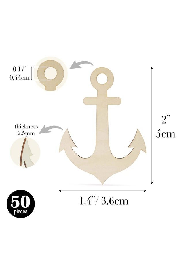 Summer-Ray.com Summer-Ray 50pcs Laser Cut Wooden Veneer Anchor 2" Mixed Pack Scrapbooking Embellishment - Image 3