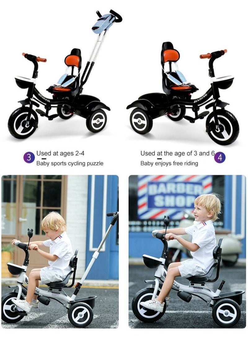 Sharpdo Tricycle for Kids, Folding 2-Way Swivel Seat for Baby and Toddler 1-6 Years Boys and Girls, Kids Bicycle with Adjustable Push, Handle,Removable  - Image 3