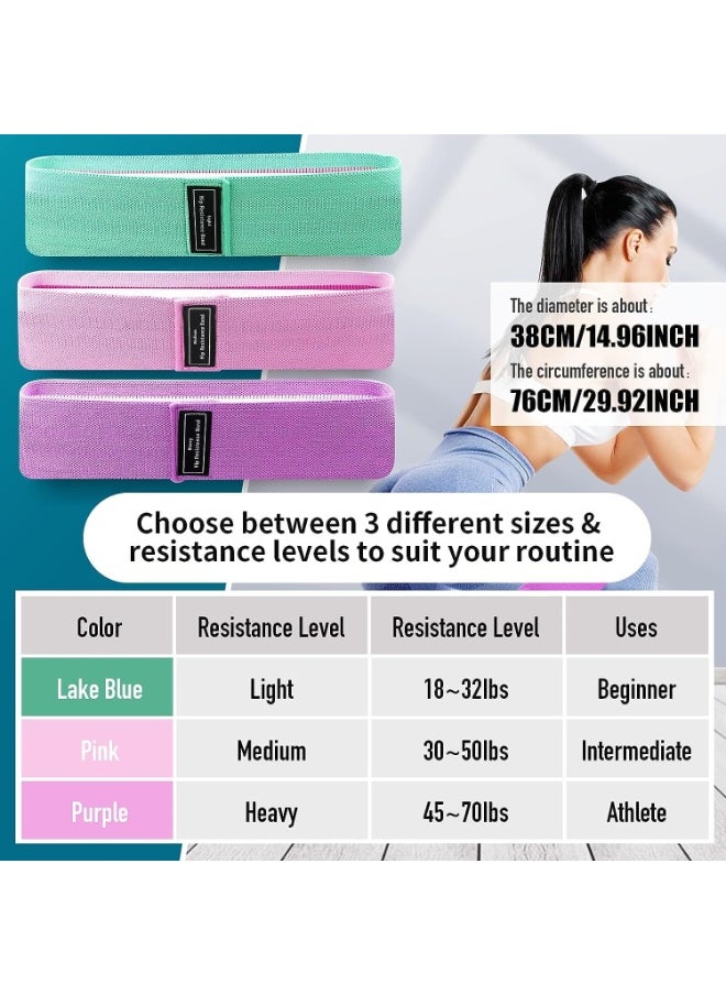 SportQ SportQ Premium Resistance Band Set for Legs, Sit Up Band Set, Wide Hip Bands, Exercise Resistance Bands, Non-Slip Elastic Belt Loops (Set of 3)multicolor  - Image 3