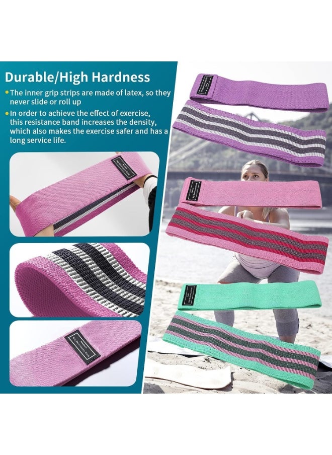 SportQ SportQ Premium Resistance Band Set for Legs, Sit Up Band Set, Wide Hip Bands, Exercise Resistance Bands, Non-Slip Elastic Belt Loops (Set of 3)multicolor  - Image 4