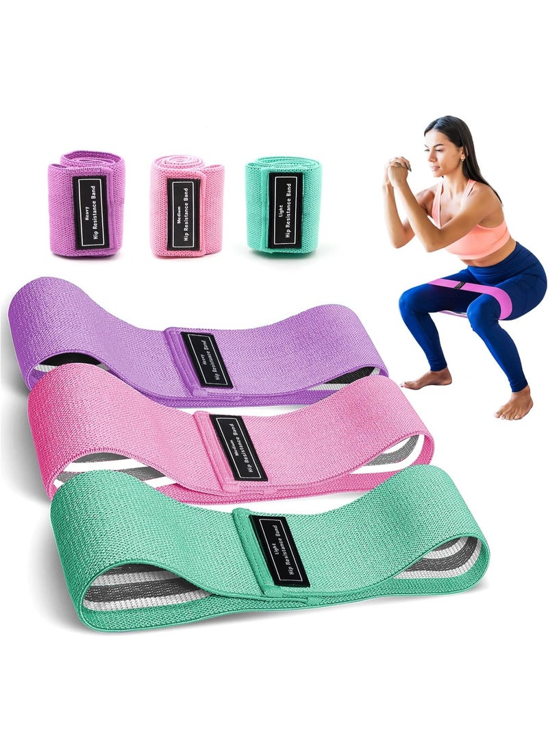SportQ SportQ Premium Resistance Band Set for Legs, Sit Up Band Set, Wide Hip Bands, Exercise Resistance Bands, Non-Slip Elastic Belt Loops (Set of 3)multicolor  - Image 1