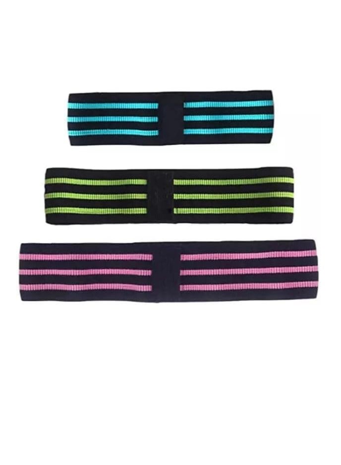 SportQ Premium Resistance Band Set for Legs, Sit Up Band Set, Wide Hip Bands, Exercise Resistance Bands, Non-Slip Elastic Belt Loops (Set of 3)multicolor - Image 2