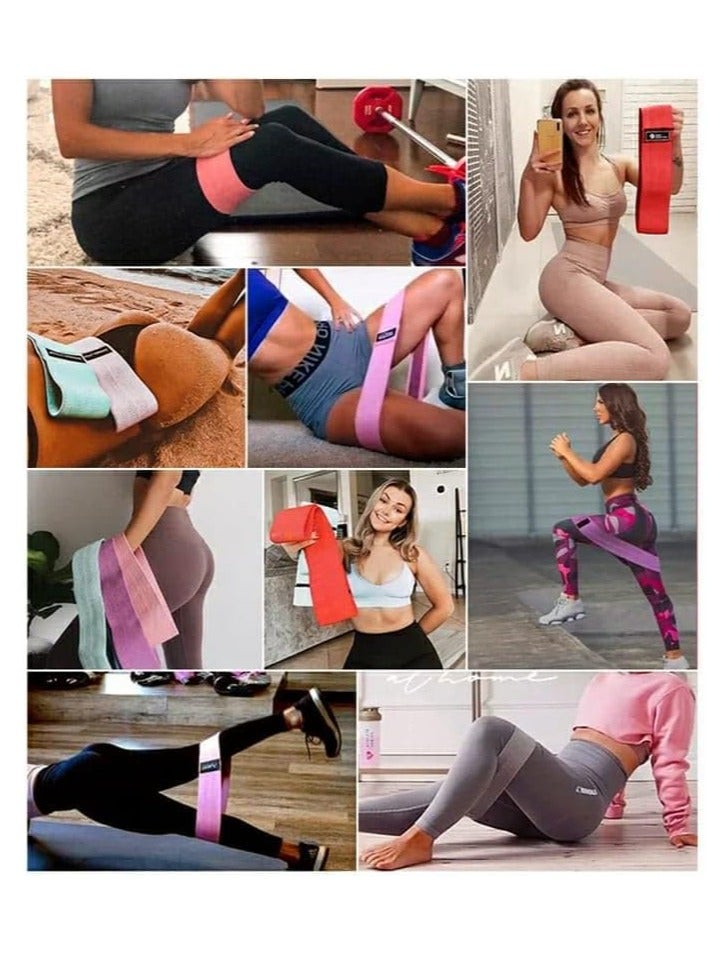 SportQ Premium Resistance Band Set for Legs, Sit Up Band Set, Wide Hip Bands, Exercise Resistance Bands, Non-Slip Elastic Belt Loops (Set of 3)multicolor - Image 3