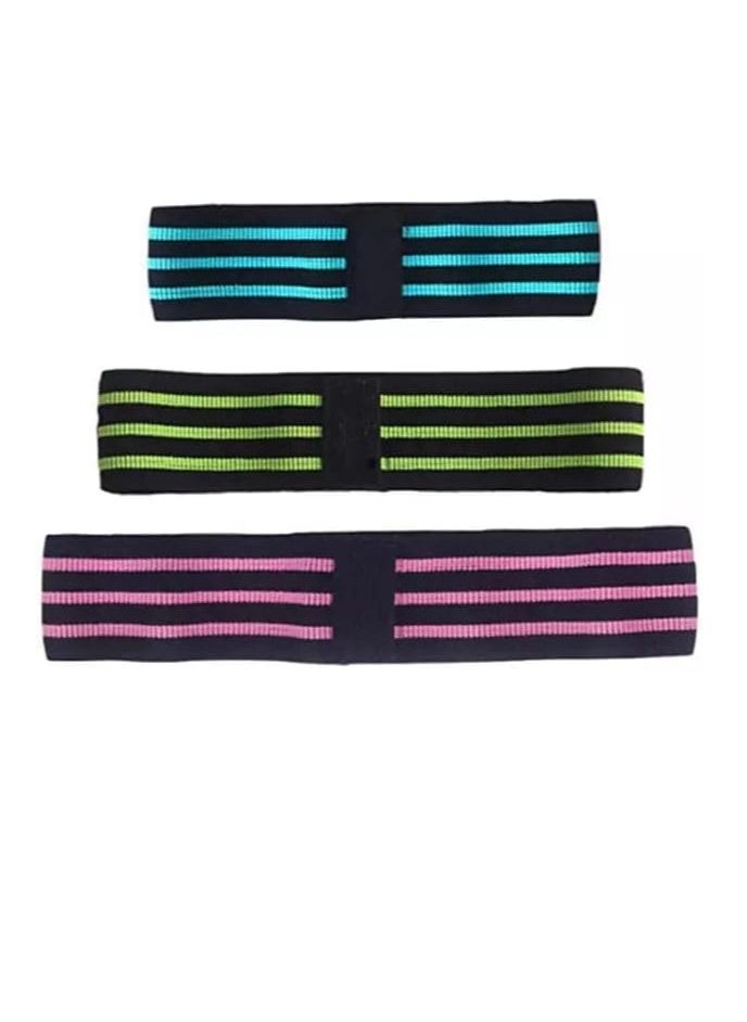 SportQ - SportQ Premium Resistance Band Set for Legs, Sit Up Band Set, Wide Hip Bands, Exercise Resistance Bands, Non-Slip Elastic Belt Loops (Set of 3)multicolor - Image 1
