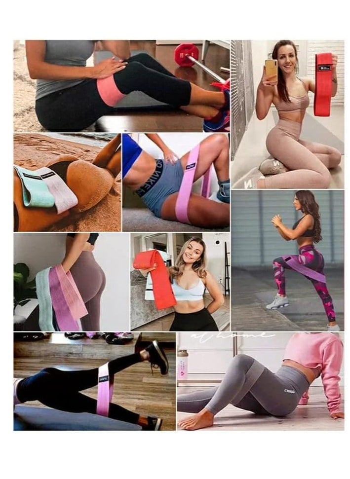 SportQ - SportQ Premium Resistance Band Set for Legs, Sit Up Band Set, Wide Hip Bands, Exercise Resistance Bands, Non-Slip Elastic Belt Loops (Set of 3)multicolor - Image 1