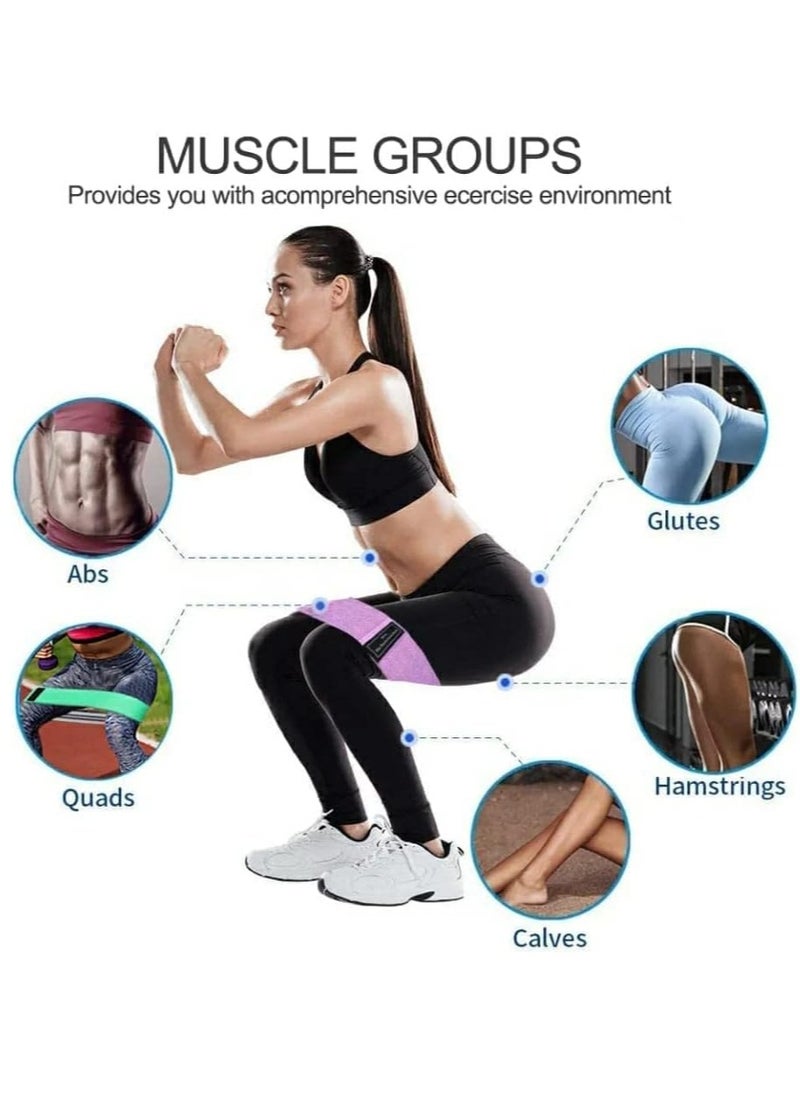 SportQ - SportQ Premium Resistance Band Set for Legs, Sit Up Band Set, Wide Hip Bands, Exercise Resistance Bands, Non-Slip Elastic Belt Loops (Set of 3)multicolor - Image 1