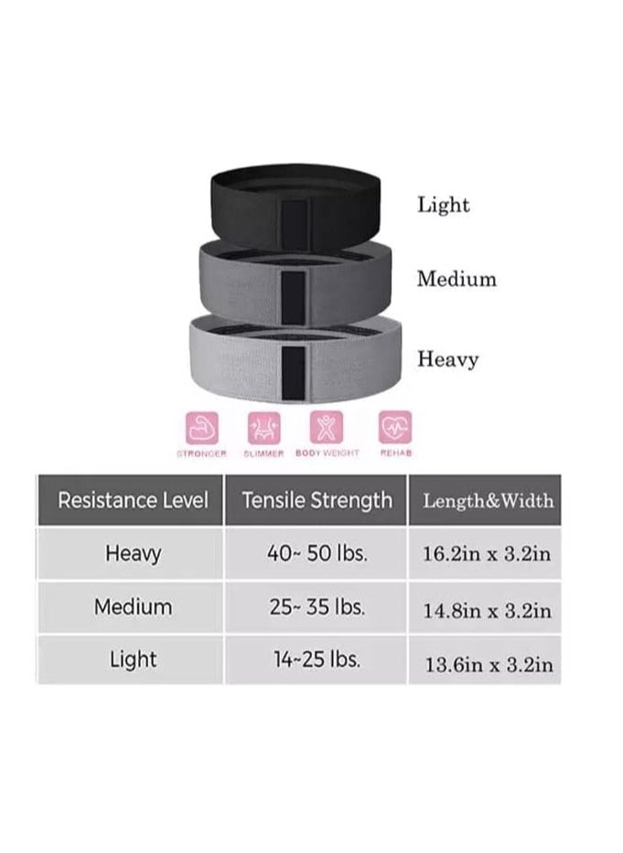 SportQ - SportQ Premium Resistance Band Set for Legs, Sit Up Band Set, Wide Hip Bands, Exercise Resistance Bands, Non-Slip Elastic Belt Loops (Set of 3)multicolor - Image 1
