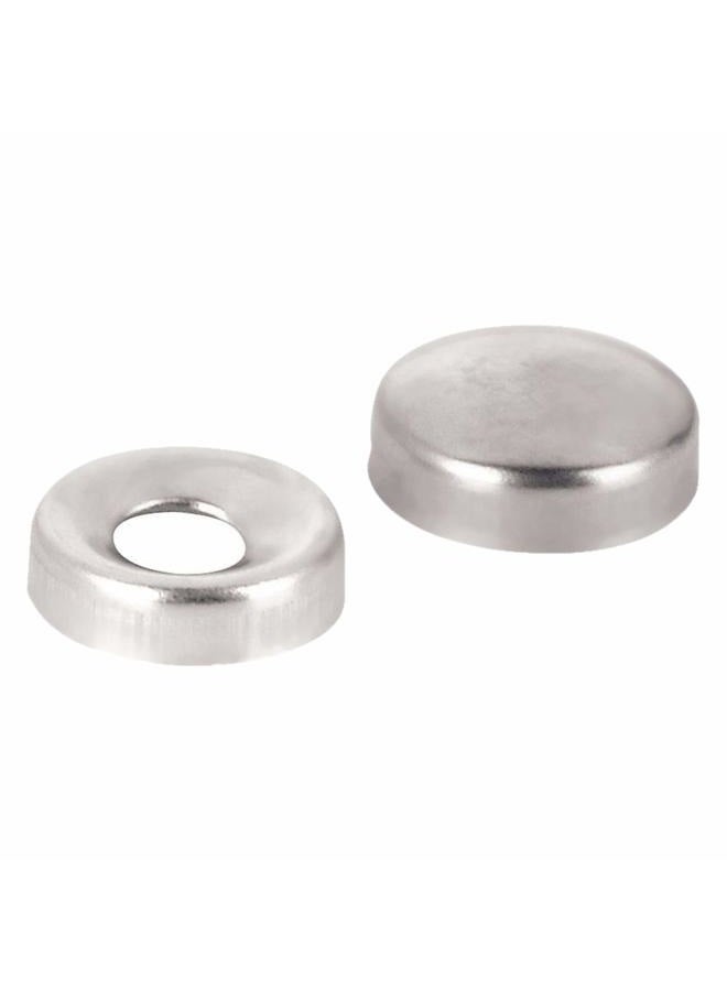 ROK 10 Pack Hardware Metal Countersunk Snap On Screw Cover Cap 15/32" (12 mm) for Size #6 and #8 - Image 1